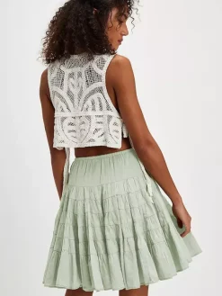 Skirts White Natural Waist Chic Pleated Women's Bottoms