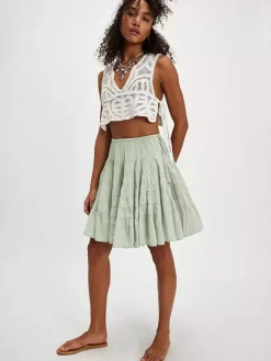 Skirts White Natural Waist Chic Pleated Women's Bottoms