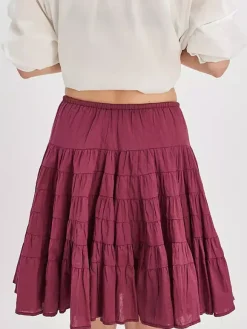 Skirts White Natural Waist Chic Pleated Women's Bottoms