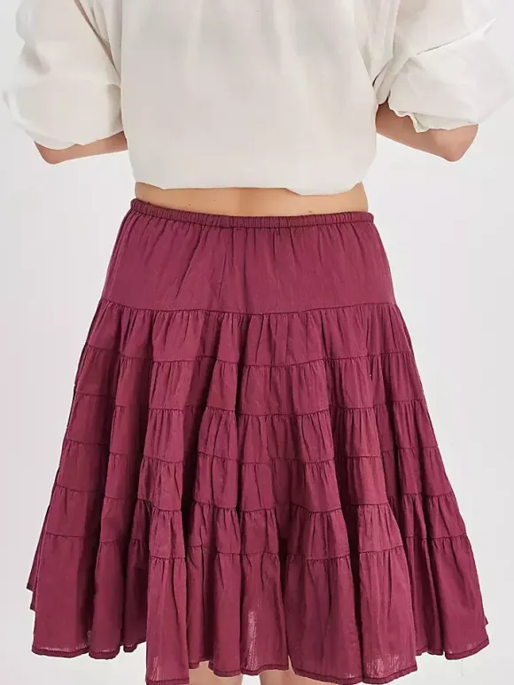 Skirts White Natural Waist Chic Pleated Women's Bottoms