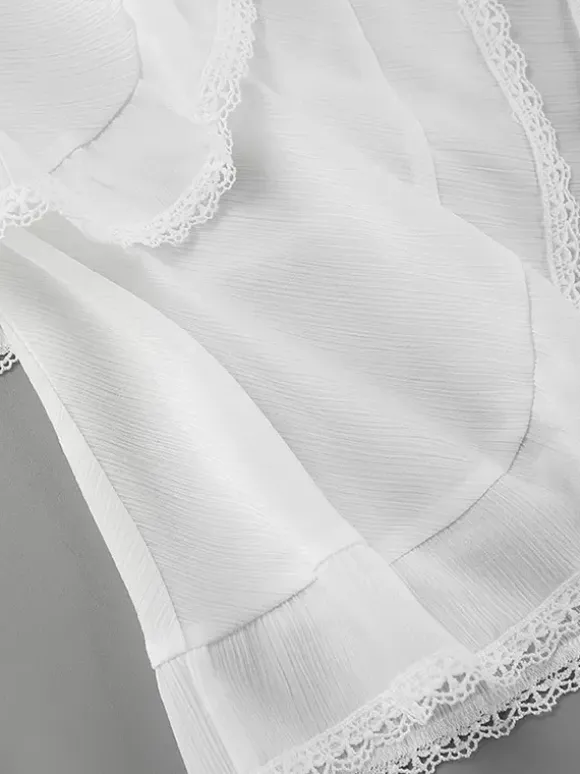 Skirts White Raised Waist Elegant Mini Women's Bottoms
