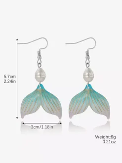 Sky Blue Fishtail Bohemian Earrings For Women 2026