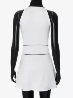 Sleeveless Zip-up Mini Dress With High Neck For Women 2026
