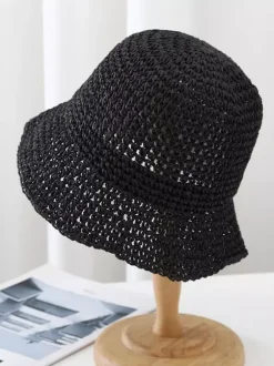 Small Brim Bucket Hat Sun Protection Beach Woven Straw Hat For Women 2026