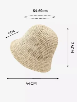 Small Brim Bucket Hat Sun Protection Beach Woven Straw Hat For Women 2026