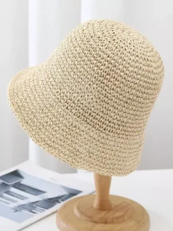 Small Brim Bucket Hat Sun Protection Beach Woven Straw Hat For Women 2026