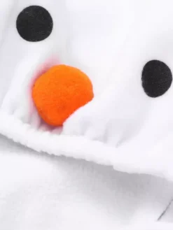 Snowman Jumpsuit For Christmas White Polyester Fiber Jumpsuit Scarf Polyester Christmas Holidays Costumes Full Set