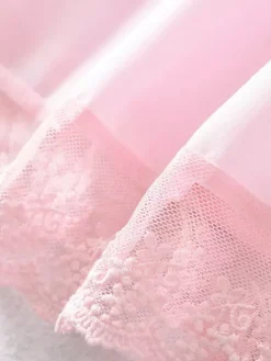 Soft Pink Lace-Trimmed Mini Dress For Summer 2026