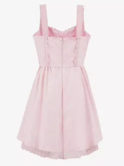 Soft Pink Lace-Trimmed Mini Dress For Summer 2026