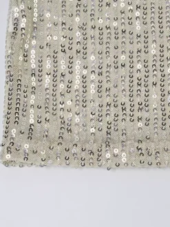 Sparkly Sequin Maxi Slip Dress For Women - Glam Spaghetti Strap Bodycon - Spring Night Out Club Party 2026