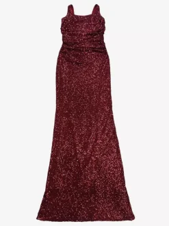 Sparkly Sequin Maxi Formal Dress For Women - Square Neck Slim Fit Back Lace-up Bodycon Mermaid Gown - Summer Gala Prom 2026