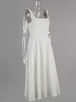 Square Neck Sleeveless A-line Maxi Dress For Summer 2026