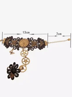 Steampunk Lolita Bracelet Lace Metal Details Bronze Lolita Accessories