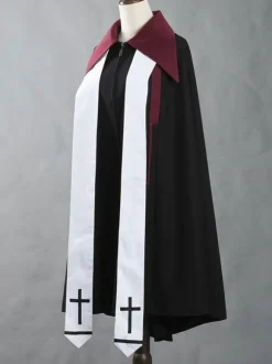 Steampunk Lolita Poncho Black Polyester Color Block Spring Lolita Outwears