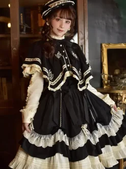 Steampunk Lolita SK Black Bows Lace Lolita Skirts