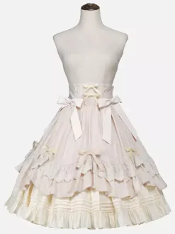Steampunk Lolita SK Black Bows Lace Lolita Skirts