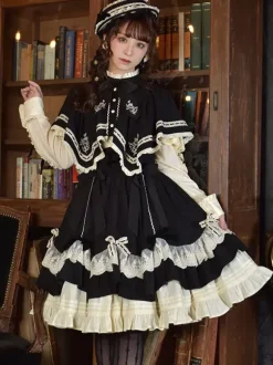Steampunk Lolita SK Black Bows Lace Lolita Skirts