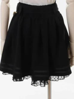 Steampunk Lolita SK White Grommets Pleated Lolita Skirts