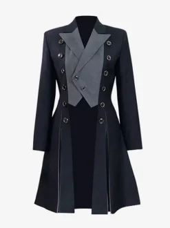 Steampunk Lolita Coats Gray Coat Overcoat Polyester Winter Lolita Outwears