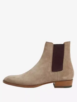 Suede Chelsea Boots Men's Round Toe Slip On Ankle Boots