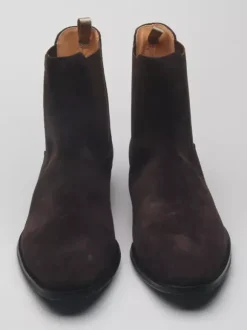 Suede Chelsea Boots Men's Round Toe Slip On Ankle Boots