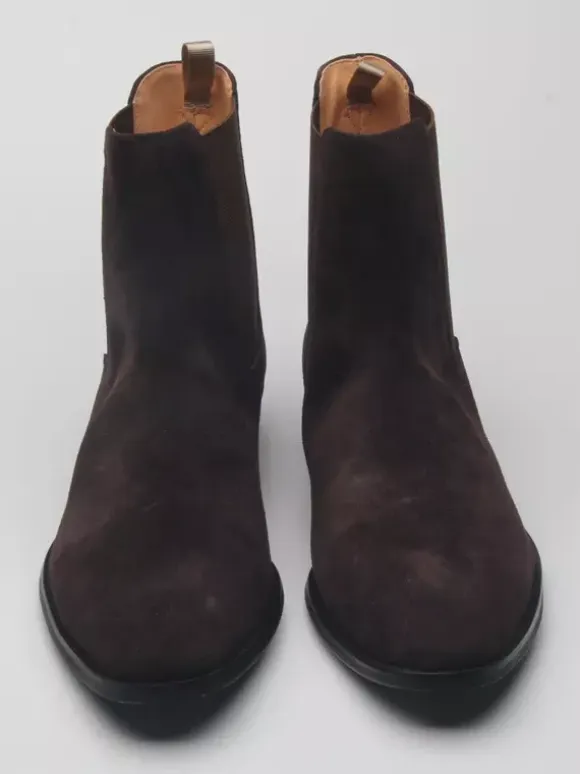 Suede Chelsea Boots Men's Round Toe Slip On Ankle Boots