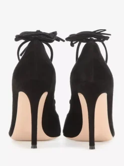 Suede High Heel Pointed Toe Criss Cross Dress Shoes For Women