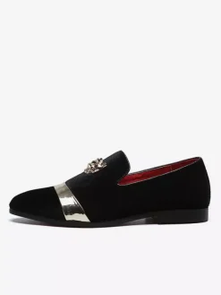 Suede Men's Loafers Round Toe Designed Flat Slip On Prom Shoes