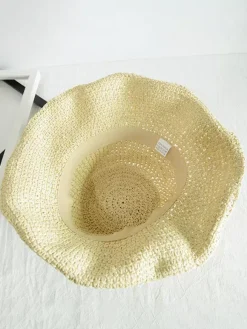 Summer Woven Straw Hat For Women Sun Protection Foldable Beach Hat 2026
