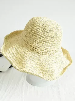 Summer Woven Straw Hat For Women Sun Protection Foldable Beach Hat 2026
