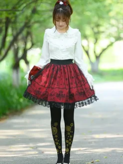 Sweet Lace Lolita SK Burgundy Lolita Skirts
