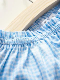 Sweet Lolita Bloomer Light Blue White Ghingham with White Trim