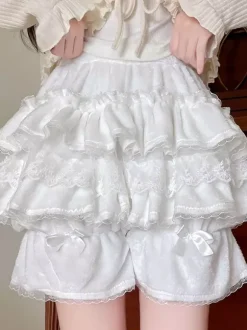Sweet Lolita Bloomers Ruffles Lace Loose Pink Lolita Shorts