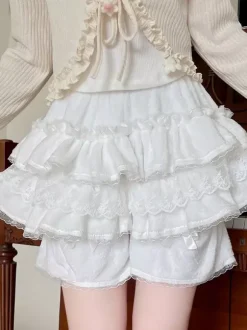 Sweet Lolita Bloomers Ruffles Lace Loose Pink Lolita Shorts