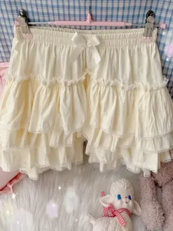 Sweet Lolita Bloomers Ruffles Loose White Lolita Shorts