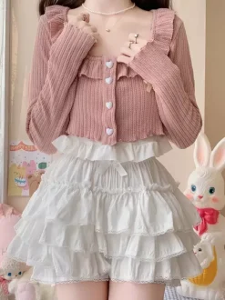 Sweet Lolita Bloomers Ruffles Loose White Lolita Shorts