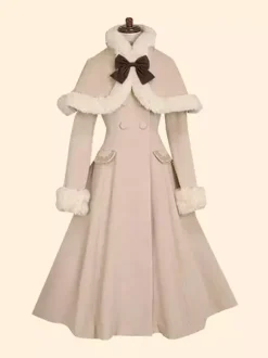 Sweet Lolita Coats Olive Butterfly Overcoat Cloak Synthetic Lolita Outwears