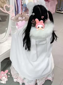 Sweet Lolita Coats Pink Coat Bows Ruffles Overcoat Polyester Fall Lolita Outwears