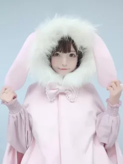 Sweet Lolita Coats Pink Coat Bows Ruffles Overcoat Polyester Fall Lolita Outwears