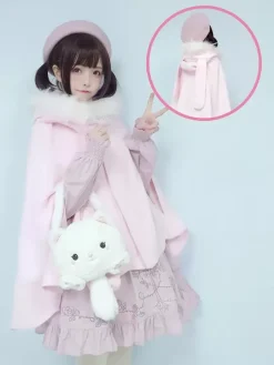 Sweet Lolita Coats Pink Coat Bows Ruffles Overcoat Polyester Fall Lolita Outwears