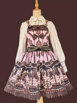 Sweet Lolita Dress Cotton Sleeveless Bows Sweet Jumper Lolita Dress