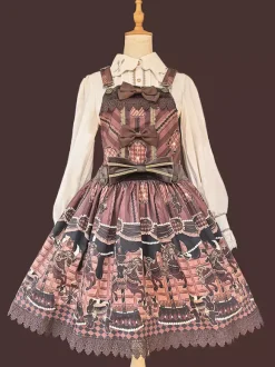 Sweet Lolita Dress Cotton Sleeveless Bows Sweet Jumper Lolita Dress
