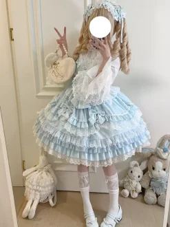 Sweet Lolita Dress JSK Multi-Layered Polyester Sleeveless Sweet Lolita Dress