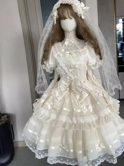 Sweet Lolita Dress Polyester Short Sleeves Sweet Lolita Dress
