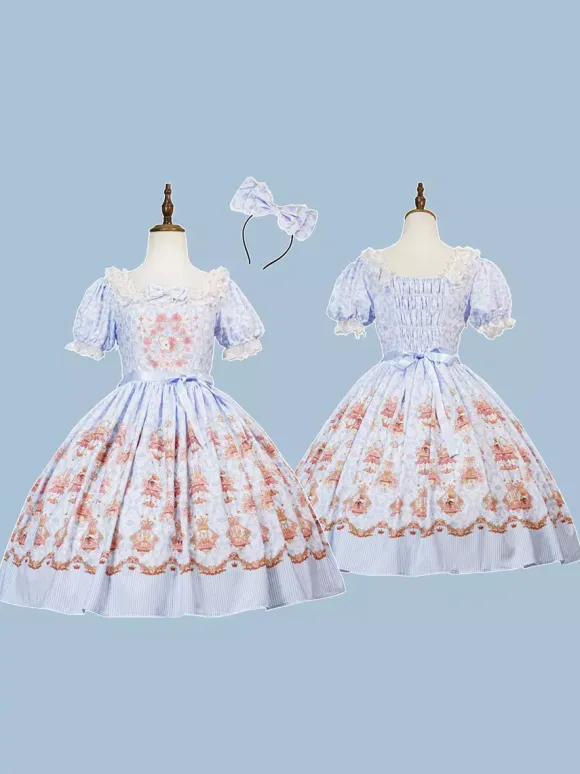 Sweet Lolita Dress Polyester Short Sleeves Dress Lolita Dress