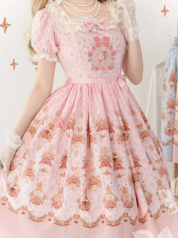 Sweet Lolita Dress Polyester Short Sleeves Dress Lolita Dress
