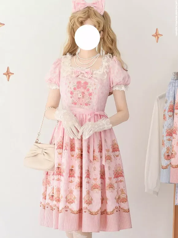 Sweet Lolita Dress Polyester Short Sleeves Dress Lolita Dress