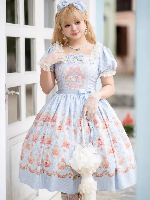 Sweet Lolita Dress Polyester Short Sleeves Dress Lolita Dress