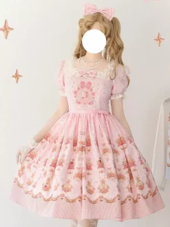 Sweet Lolita Dress Polyester Short Sleeves Dress Lolita Dress
