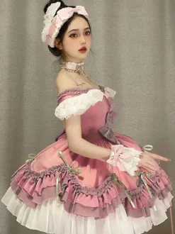 Sweet Lolita Dress Polyester Short Sleeves Dress